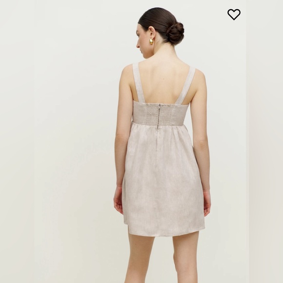NWT Reformation Noel Linen Dress in beige. (Original price $218, now $168) - Picture 4 of 4